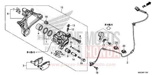 REAR BRAKE CALIPER (CB1100NA/NAD) CB1100NAH de 2017